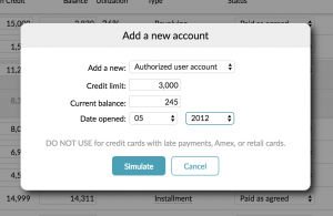 credit score screenshot